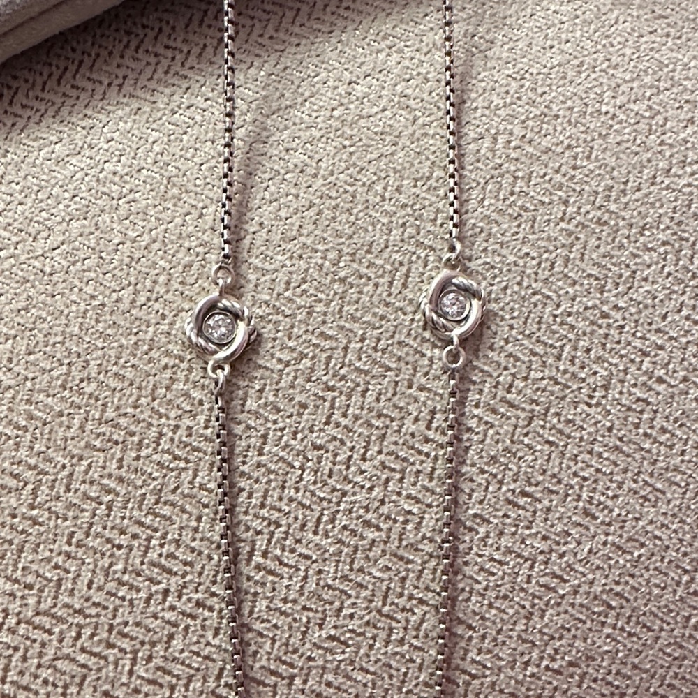 David Yurman Diamond Infinity Necklace in Sterling Silver (0.33 CTW) - Picture 3 of 4